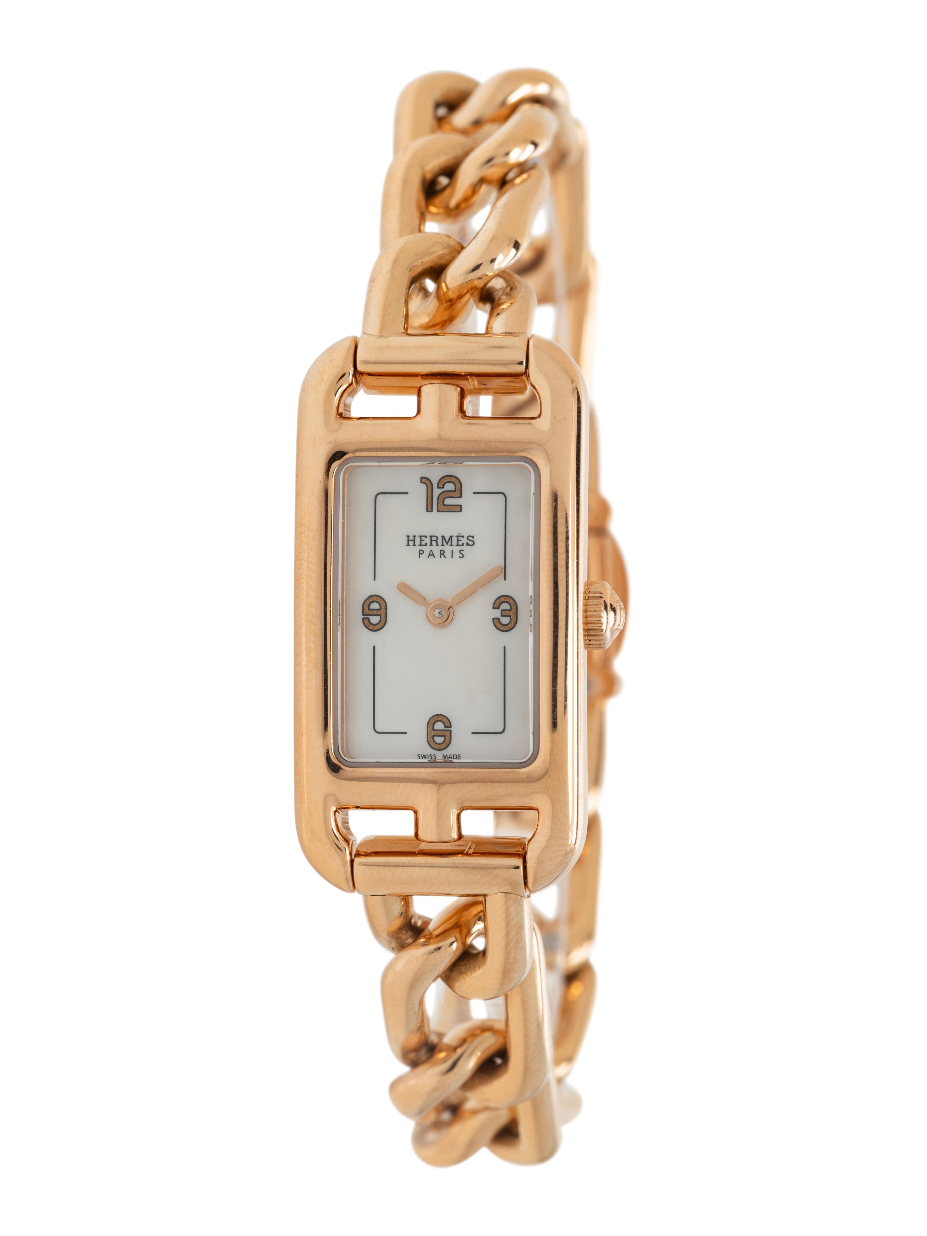HERMÈS, 18K YELLOW GOLD 'NANTUCKET' WATCH