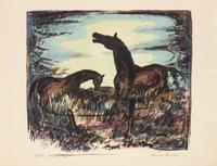 Five Works: Quiet Pool , edition 118/120; Fall Pasture , edition 94/130; Northern New Mexico , Over Print #1; Winter Afternoon; Night Stag , edition 129/150