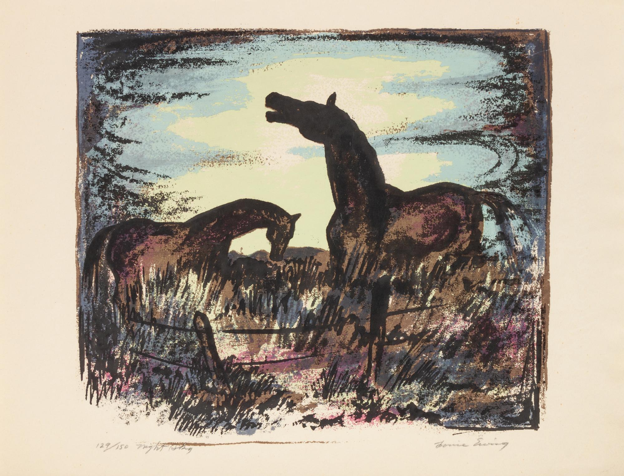 Five Works: Quiet Pool , edition 118/120; Fall Pasture , edition 94/130; Northern New Mexico , Over Print #1; Winter Afternoon; Night Stag , edition 129/150