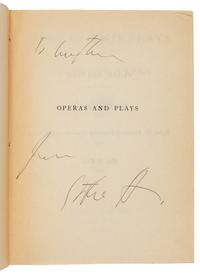 STEIN, Gertrude (1874-1946). Operas and Plays. Paris: Plain Edition, 1932.