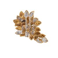 SABBADINI, YELLOW GOLD AND DIAMOND BROOCH