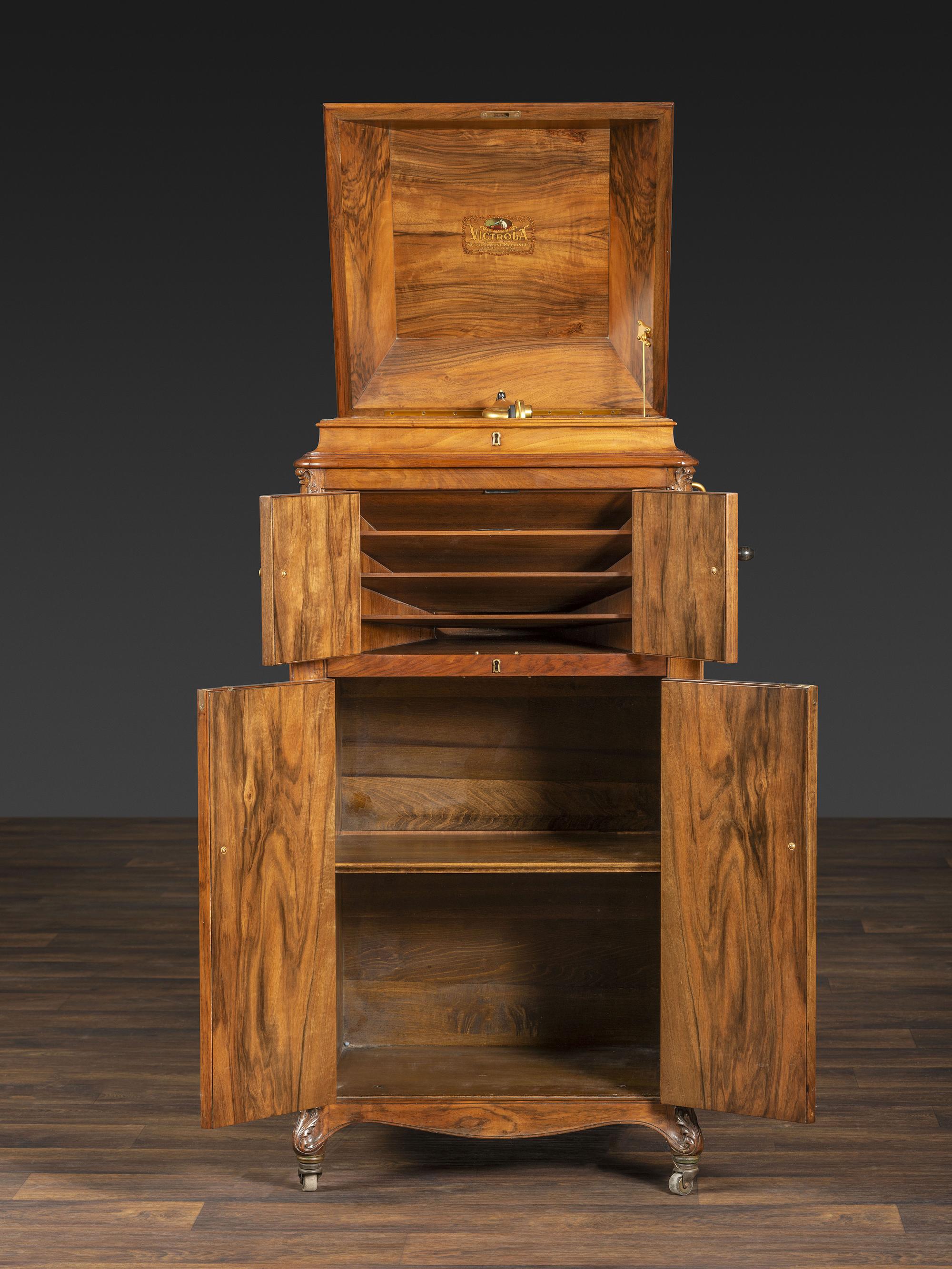 A Victrola XVI Circassian Walnut Phonograph