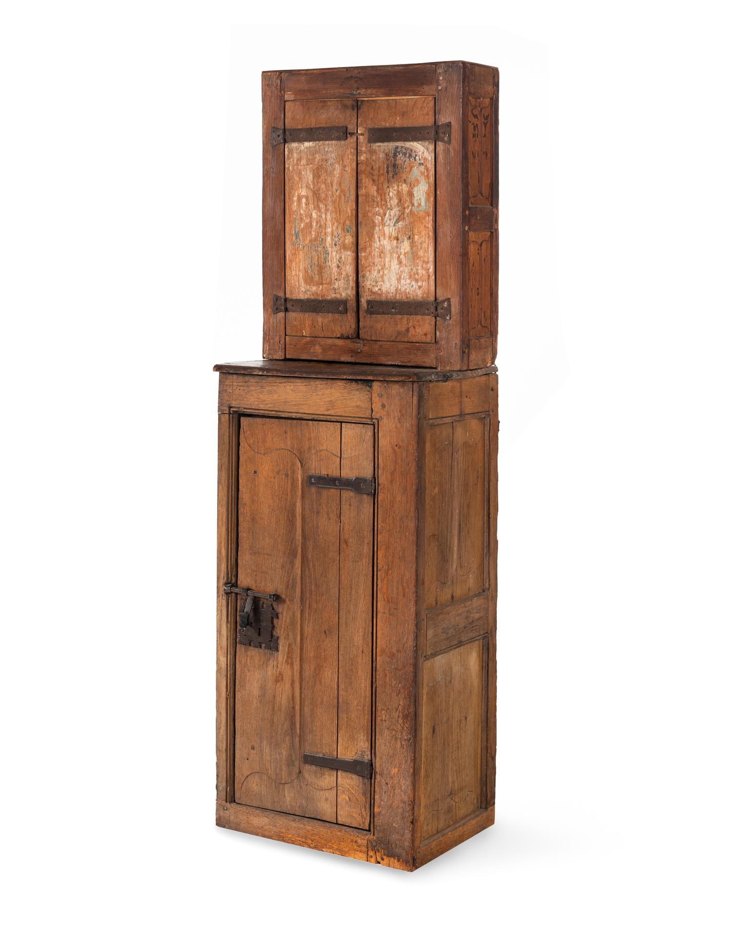 A Gothic Style Oak Illuminated Vitrine Cabinet
