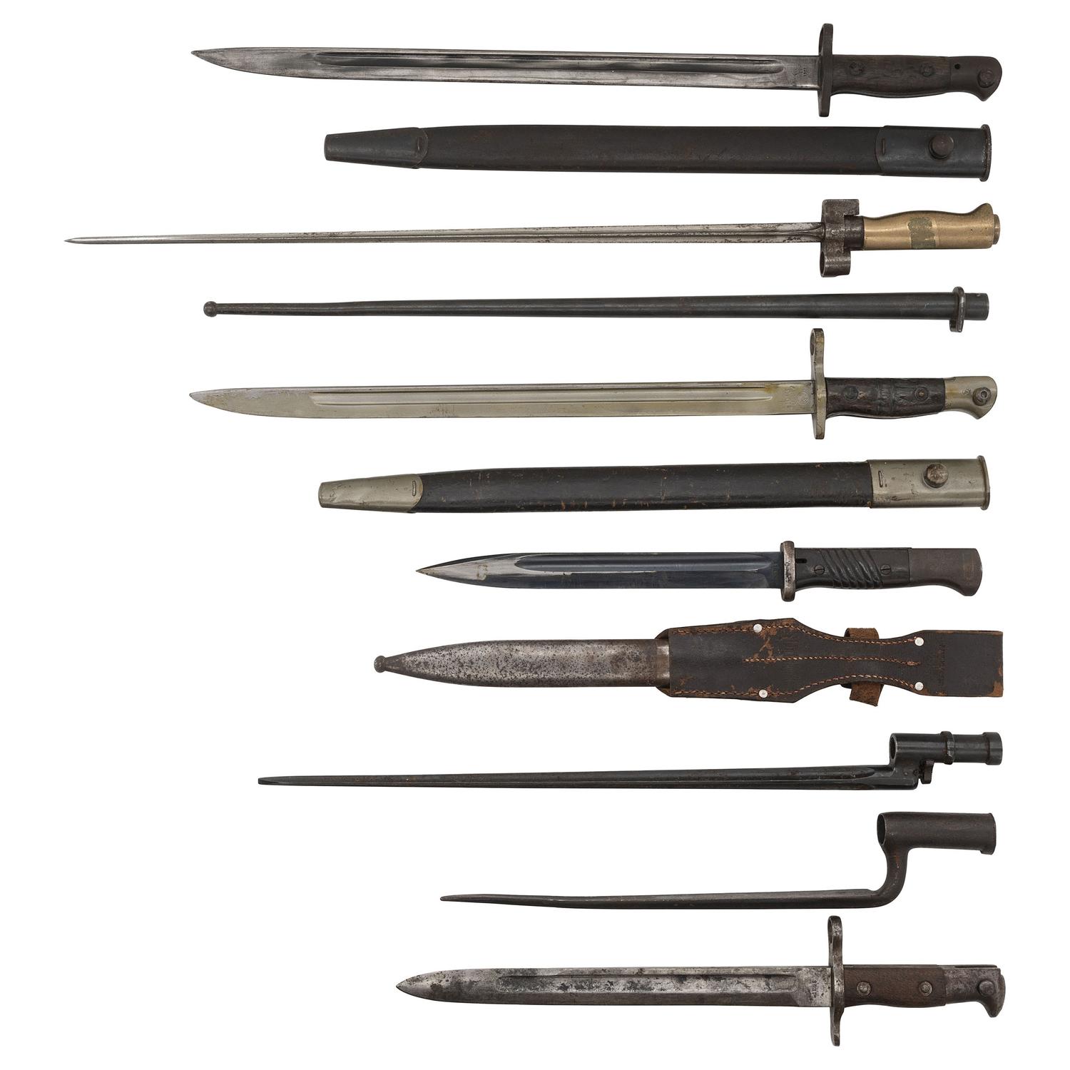 Group of 7 Bayonets; 19th century through WWII