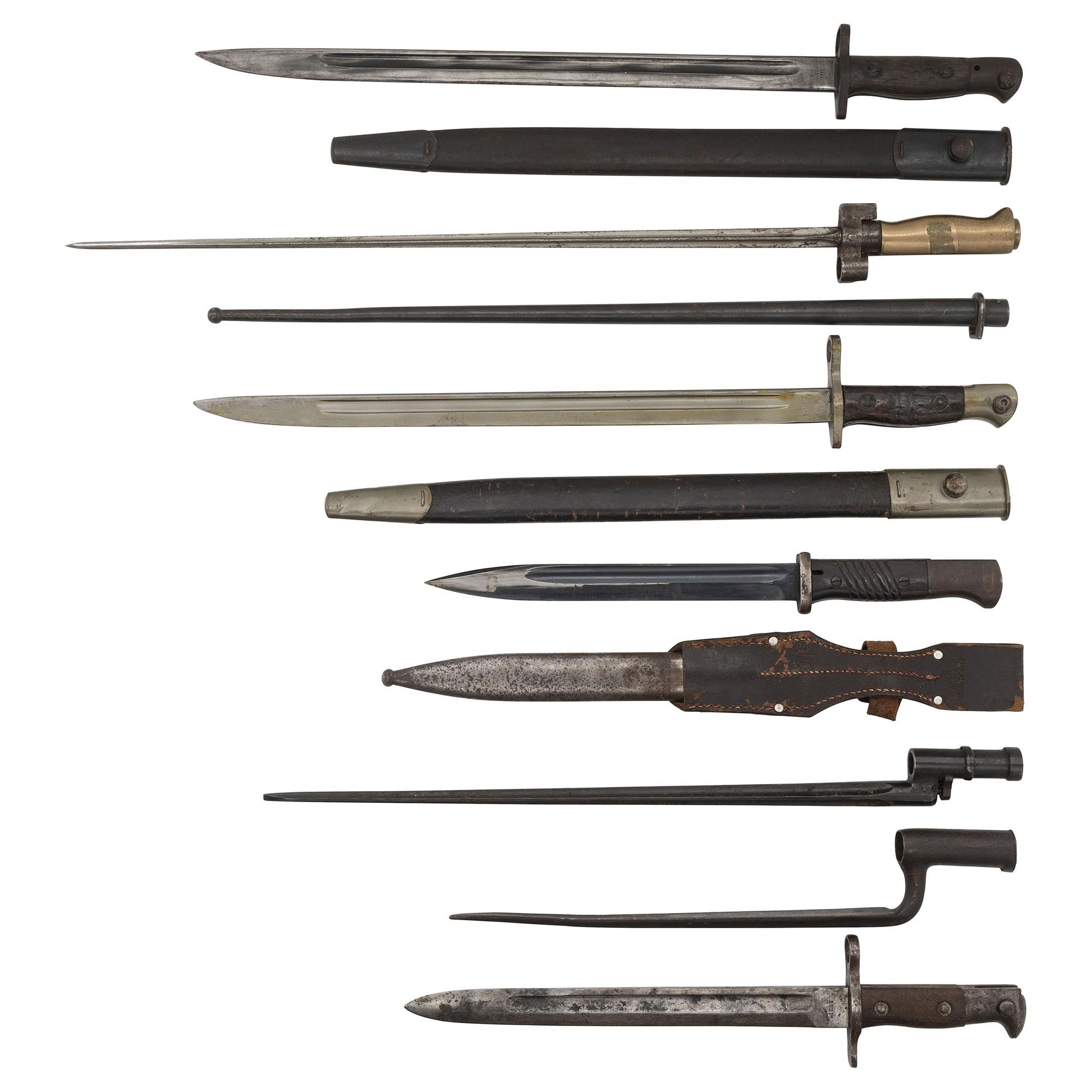 Group of 7 Bayonets; 19th century through WWII
