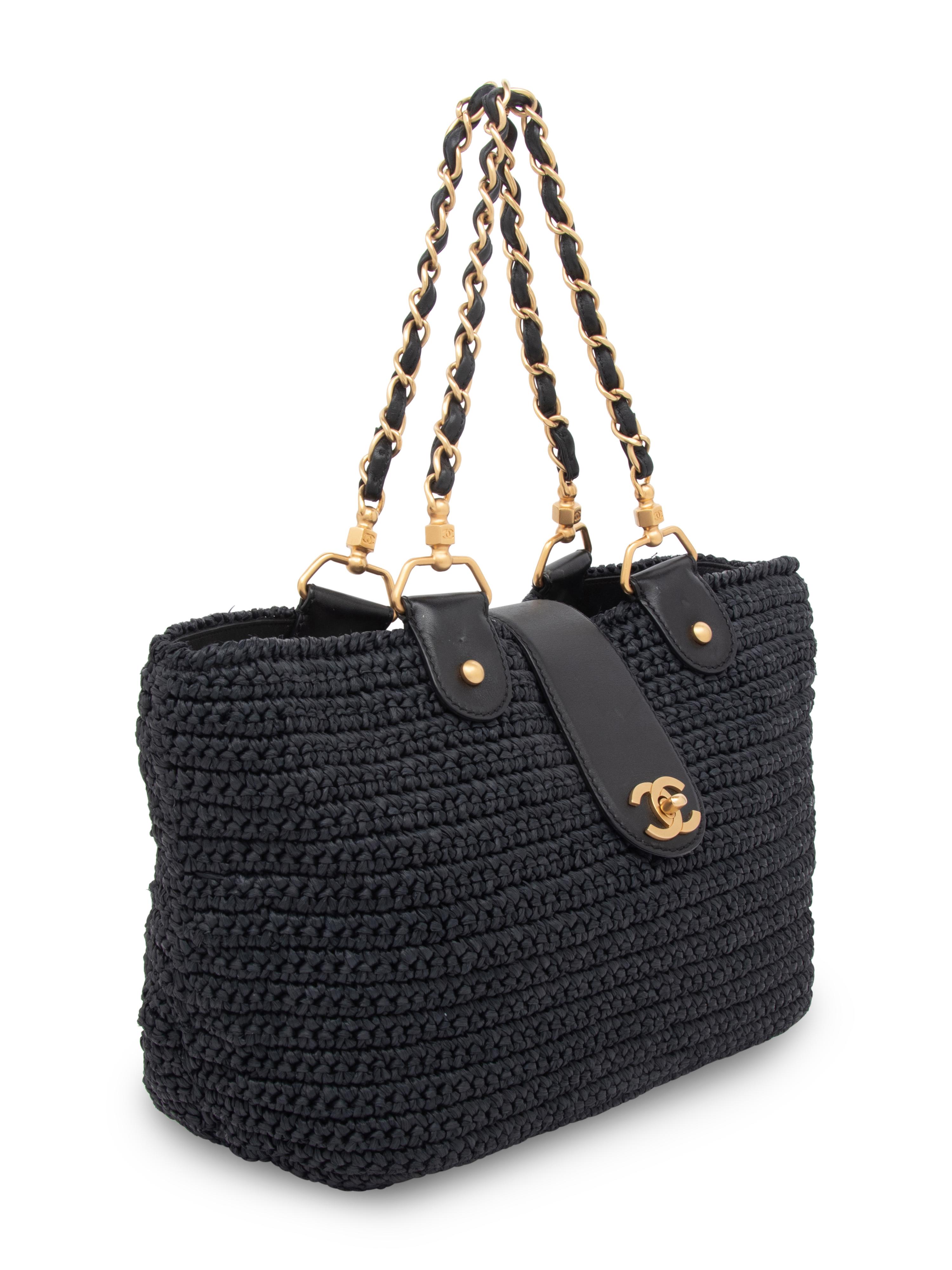 CHANEL, CROCHET RAFFIA TOTE