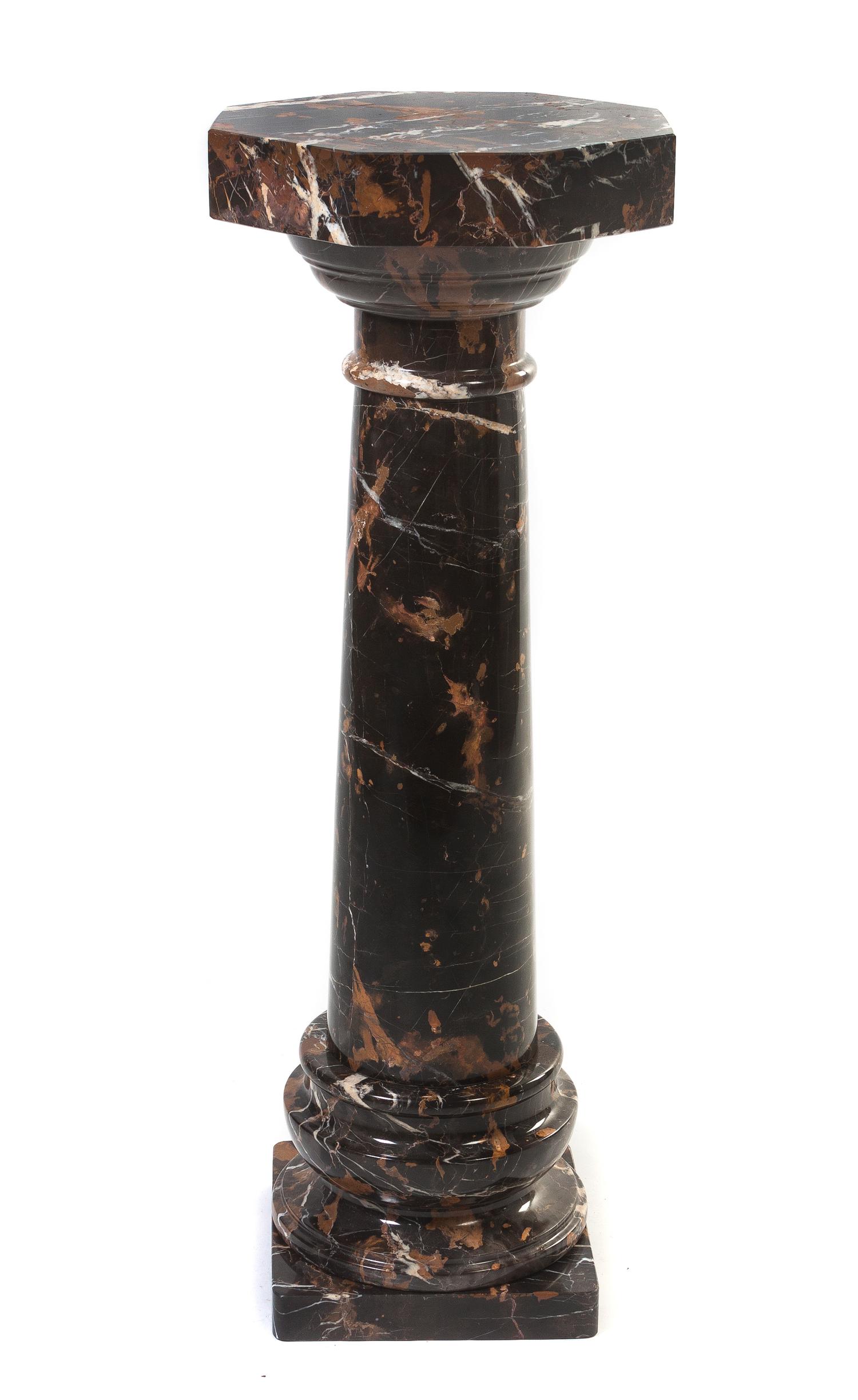 A Continental Marble Pedestal, Height 43 1/4 inches.