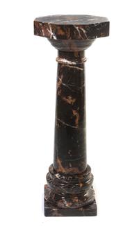 A Continental Marble Pedestal, Height 43 1/4 inches.