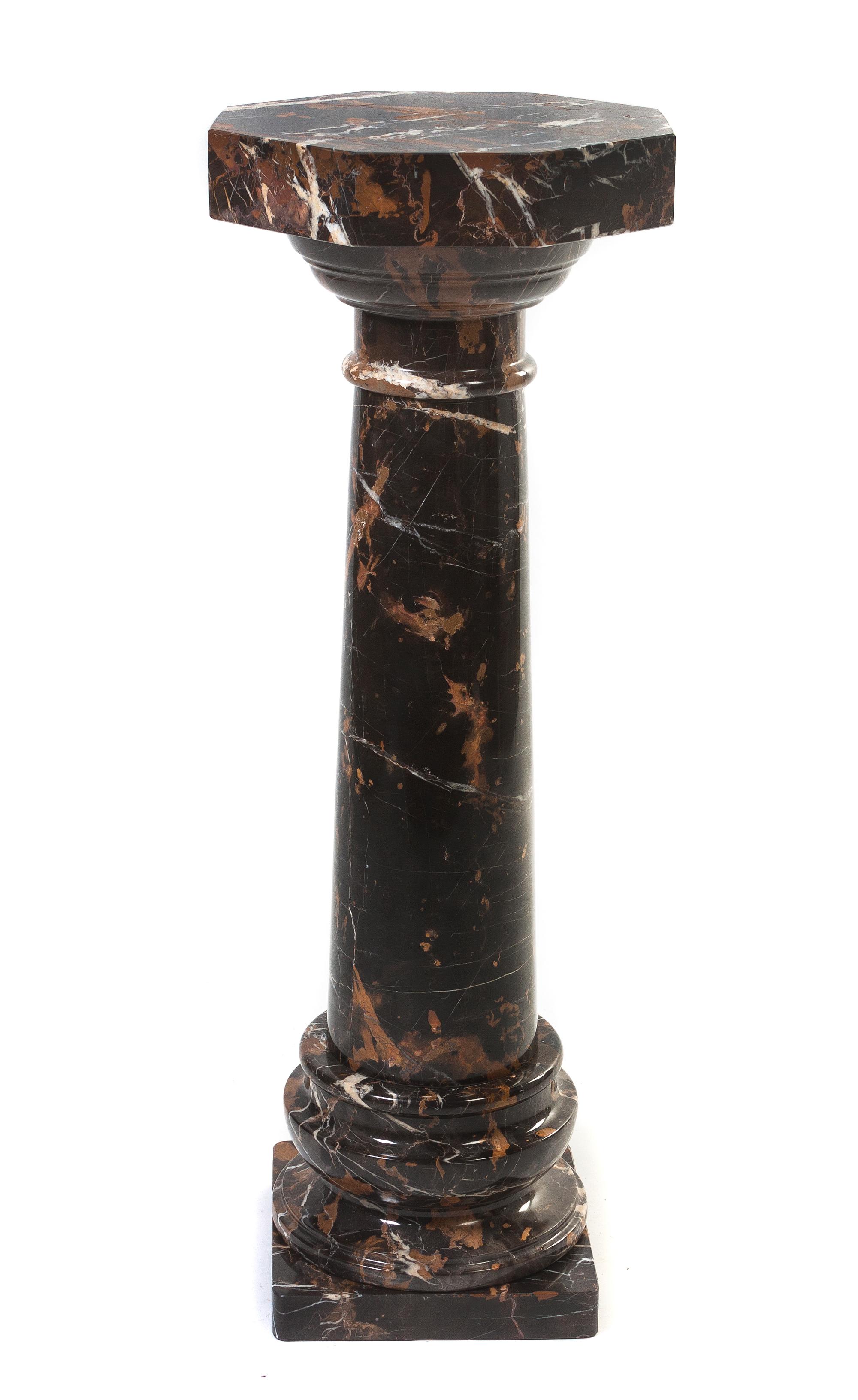A Continental Marble Pedestal, Height 43 1/4 inches.