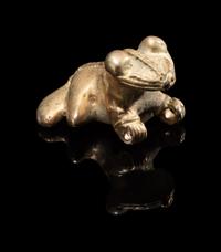 A Veraguas or Diquis Gold Frog Pendant
