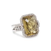 QUARTZ AND DIAMOND RING