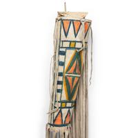 Apsáalooke [Crow] Painted Parfleche Cylinder