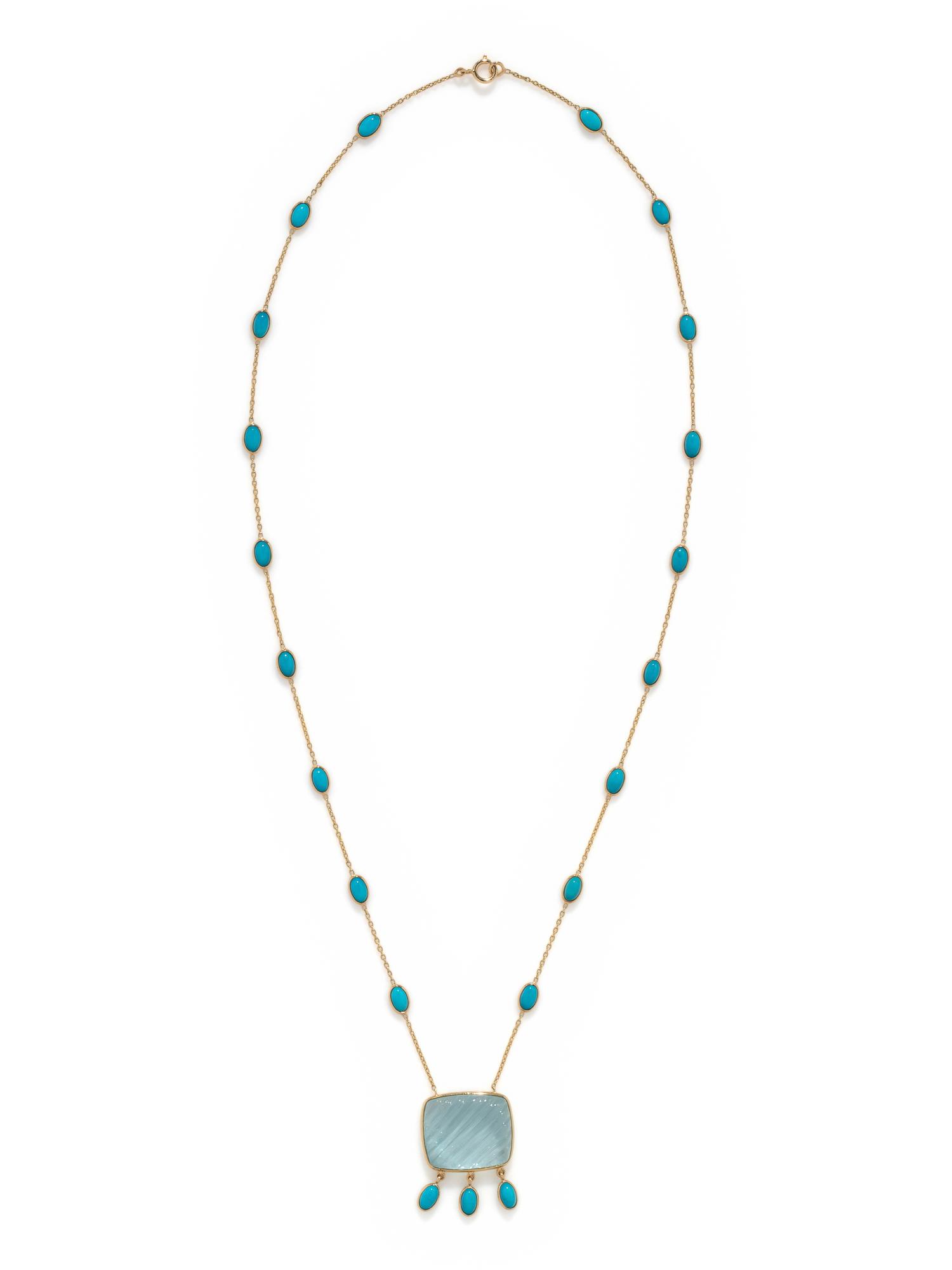 AQUAMARINE AND TURQUOISE NECKLACE
