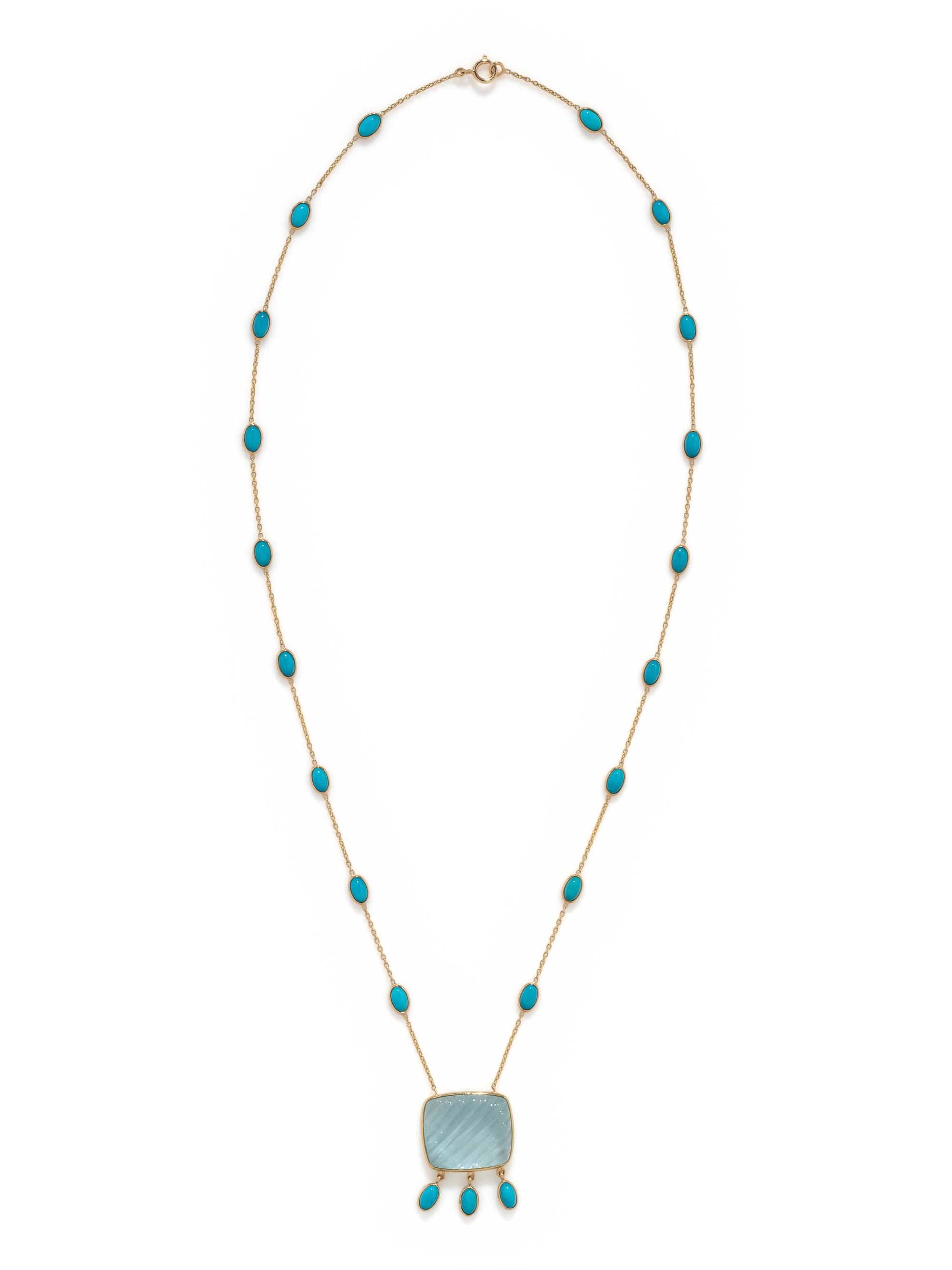 AQUAMARINE AND TURQUOISE NECKLACE