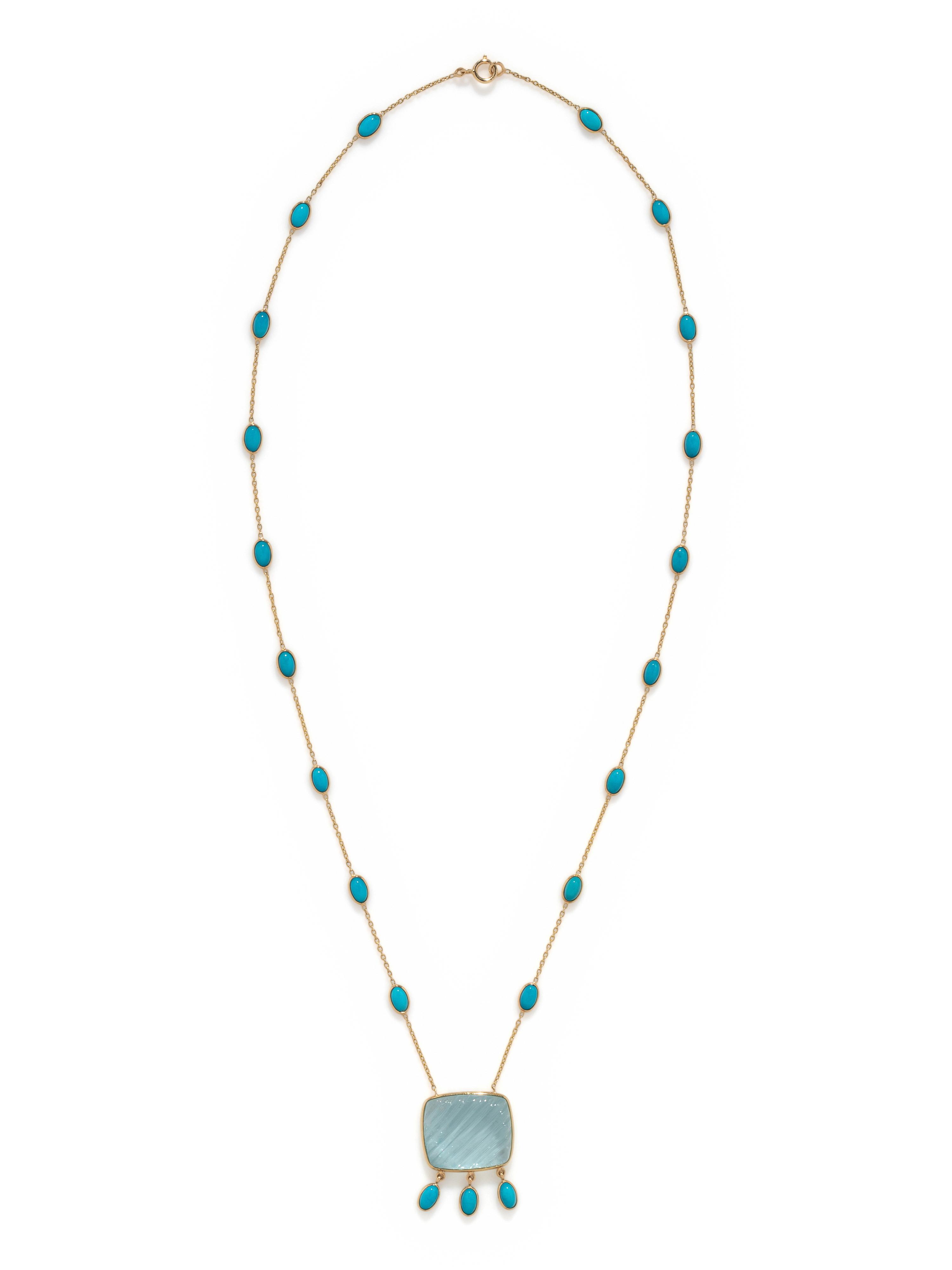 AQUAMARINE AND TURQUOISE NECKLACE