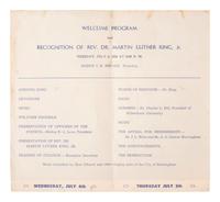 [KING, Martin Luther, Jr. (1929-1968)]. A group of 4 programs from events featuring or honoring Dr. Martin Luther King, Jr. 1956-1965.