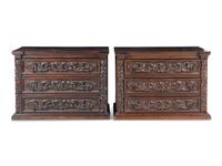 A Pair of Baroque Style Chests of Drawers