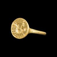 A Greek Gold Finger Ring with Athena