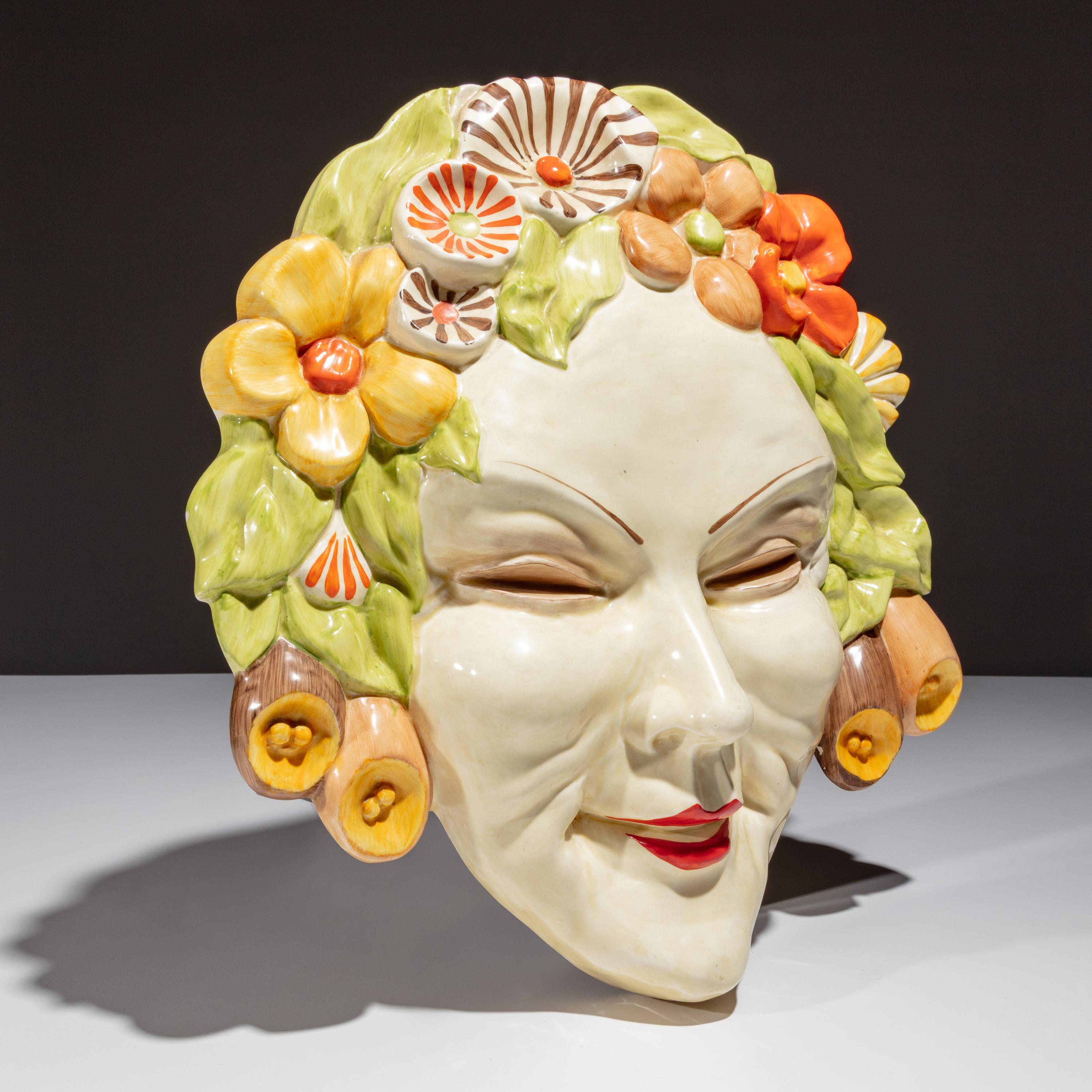 Clarice Cliff (English, 1899–1972) — Flora large wall mask