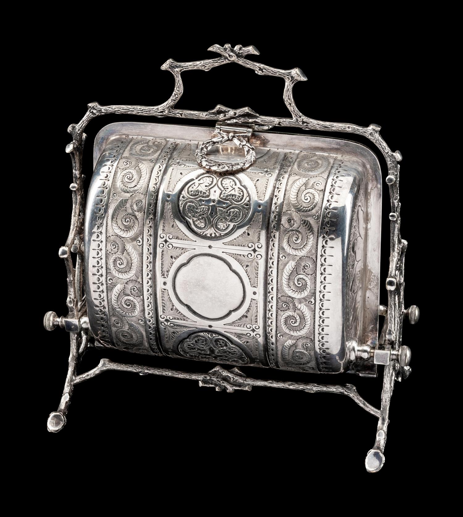 A Victorian Silver-Plate Bun Warmer