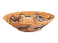 Polychrome Basket, with Horses