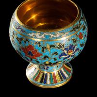 A Chinese Cloisonne Enamel Stem Cup 掐丝珐琅高足杯