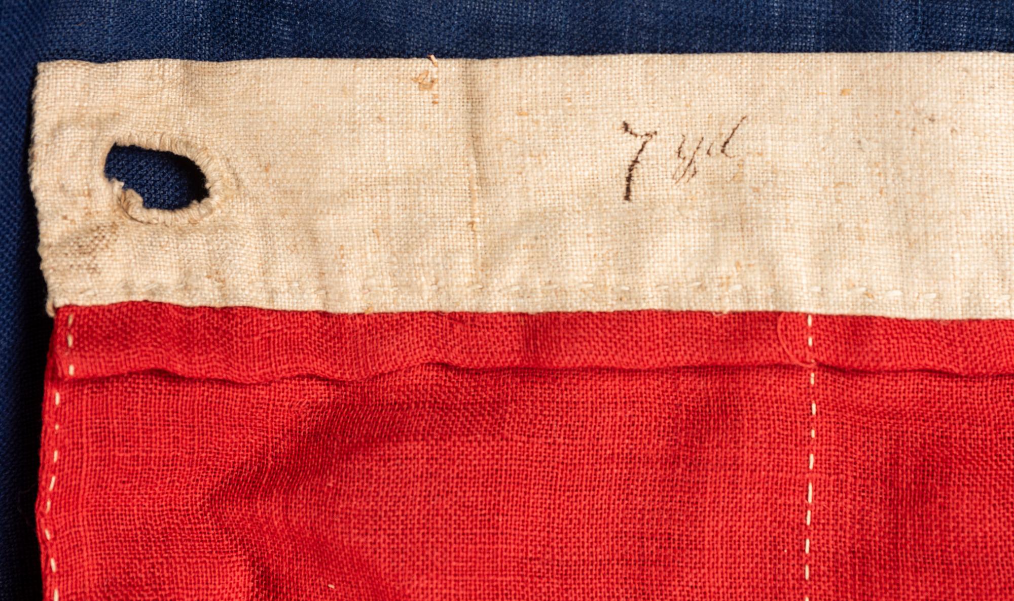 [CIVIL WAR]. 34-star flag purportedly flown at Fort Warren, Boston, MA. Ca 1861-1863.