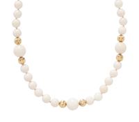 CORAL AND YELLOW GOLD BEAD NECKLACE