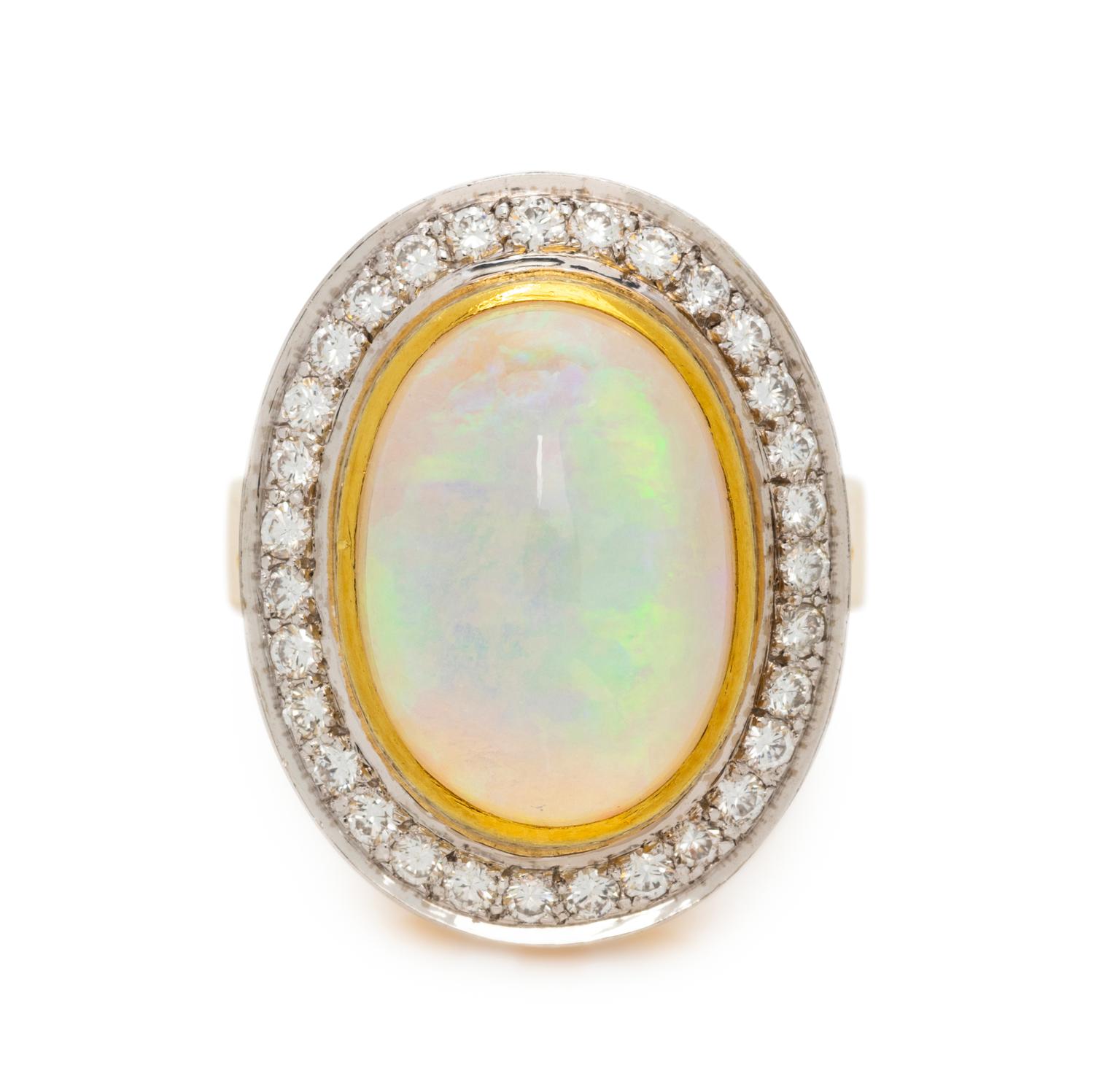 OPAL AND DIAMOND RING