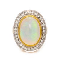 OPAL AND DIAMOND RING