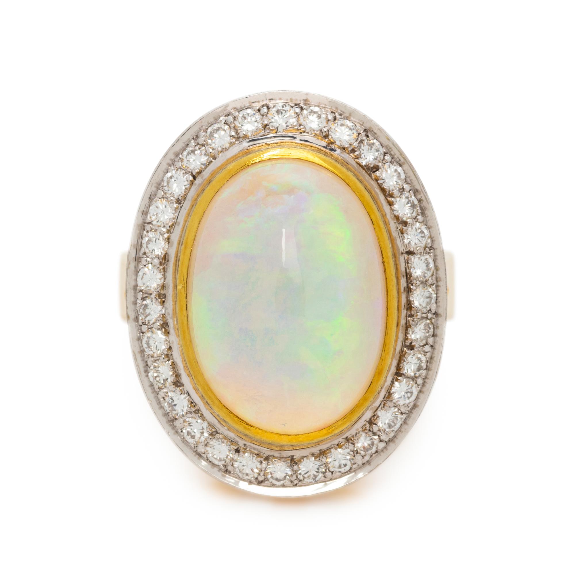 OPAL AND DIAMOND RING