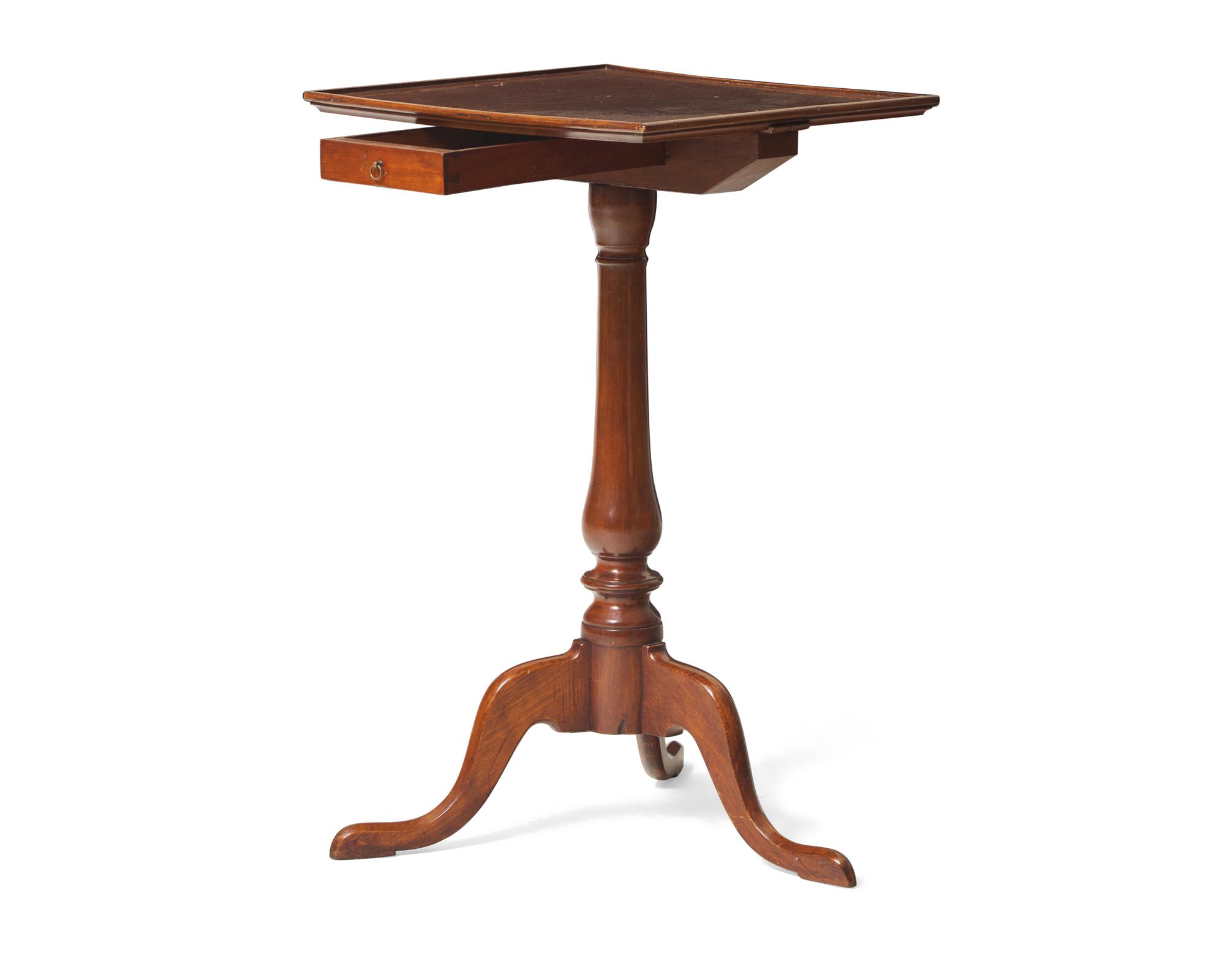A Queen Anne Cherrywood Candlestand with Under Drawer