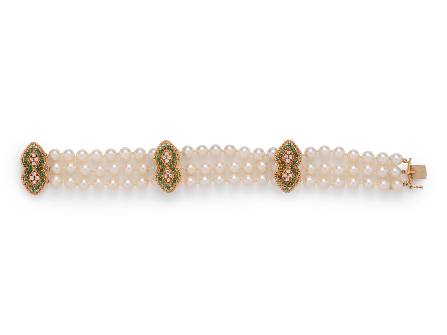 YELLOW GOLD, EMERALD AND DIAMOND SET