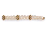 YELLOW GOLD, EMERALD AND DIAMOND SET