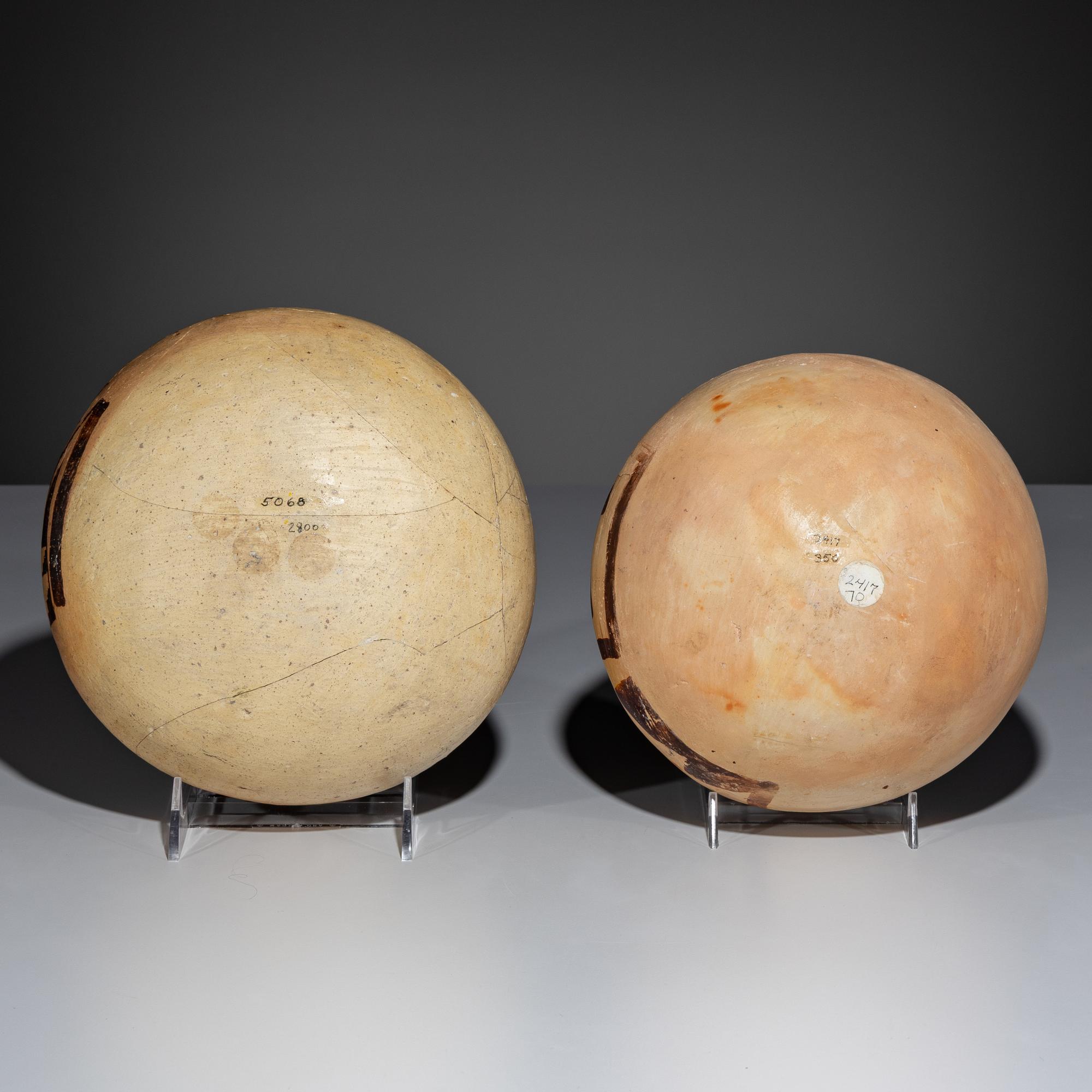 Ancestral Pueblo, Jeddito Black-on-Yellow Pottery Bowls, with Geometric Designs