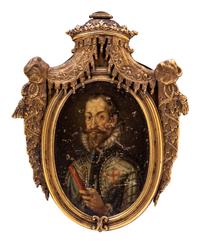 A Miniature Portrait on Copper in a Gilt Bronze Frame