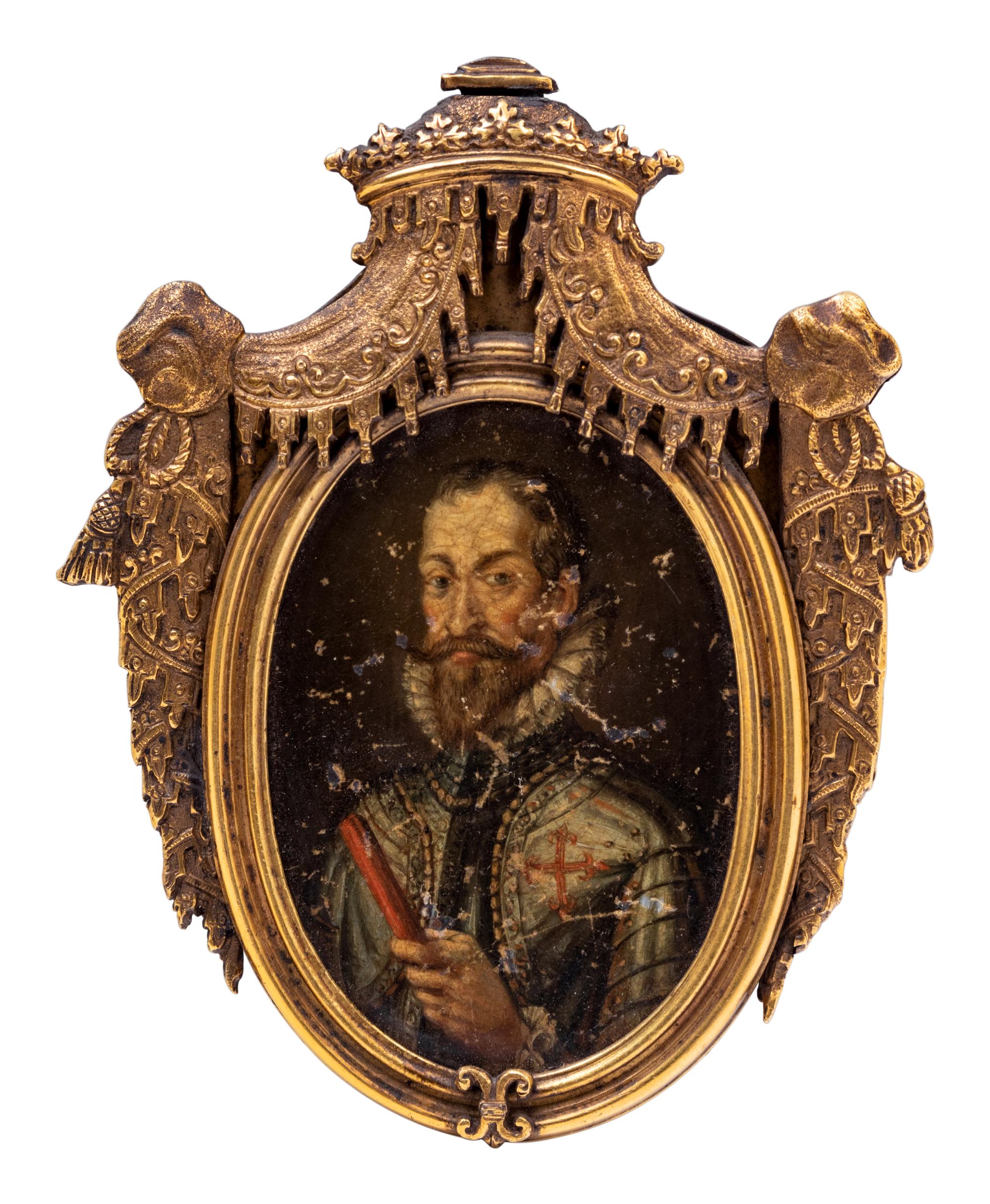 A Miniature Portrait on Copper in a Gilt Bronze Frame