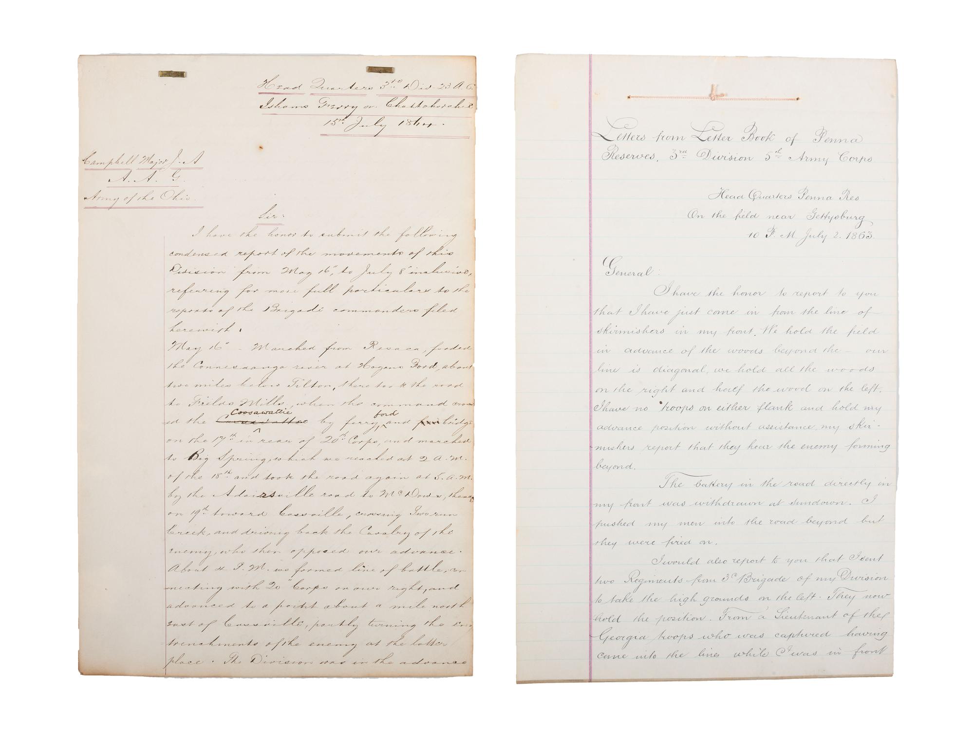 [CIVIL WAR]. Military reports, maps, post-war letters from Union and Confederate officers, and other papers gathered by Union Army officer Louis-Philippe-Albert d'Orléans, comte de Paris (1838-1894), while conducting research for his book History of the Civil War in America .