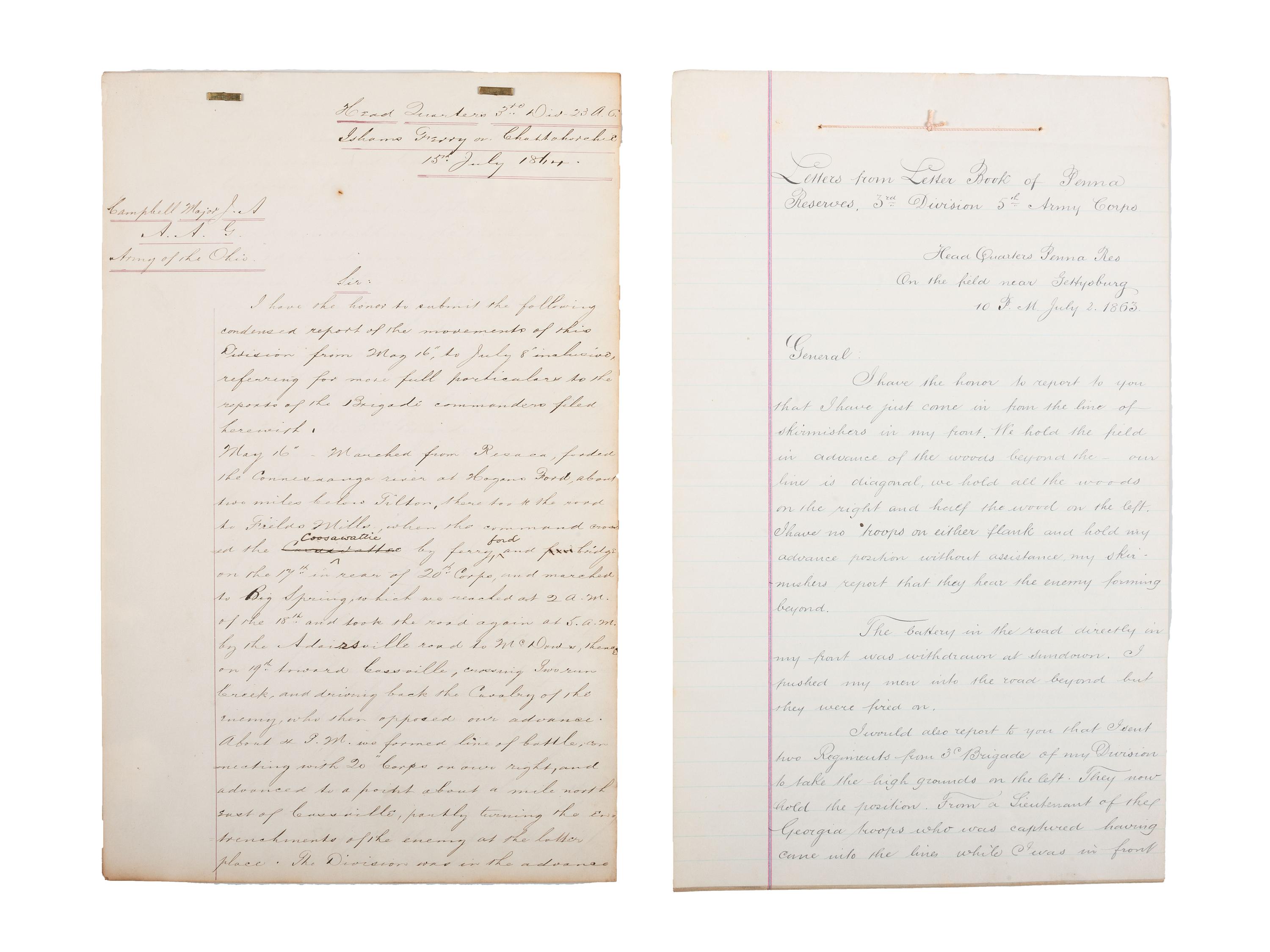 [CIVIL WAR]. Military reports, maps, post-war letters from Union and Confederate officers, and other papers gathered by Union Army officer Louis-Philippe-Albert d'Orléans, comte de Paris (1838-1894), while conducting research for his book History of the Civil War in America .