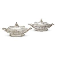 Pair of sterling silver covered tureens Redlich & Co., New York, NY, early 20th century