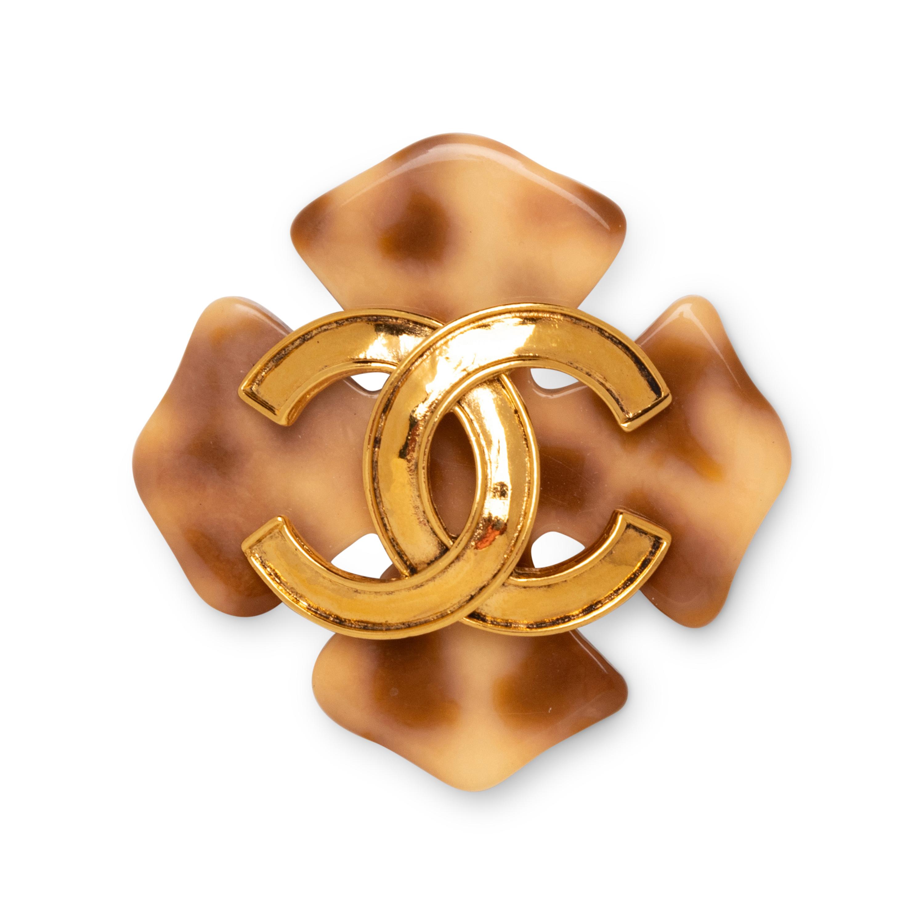 Chanel, CC and Tortoise-Effect Brooch