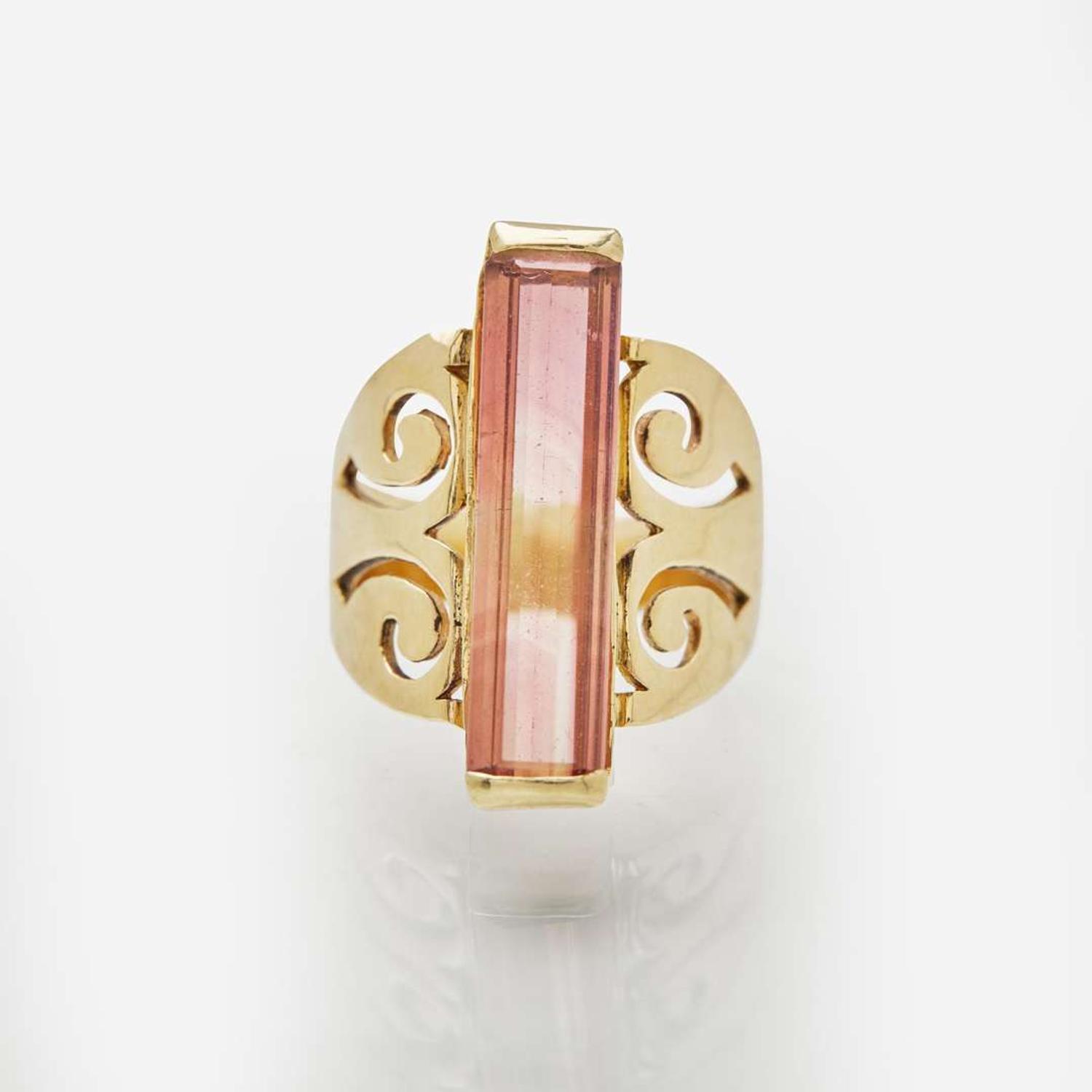 A Collection of 14K Gold and Tourmaline Jewelry