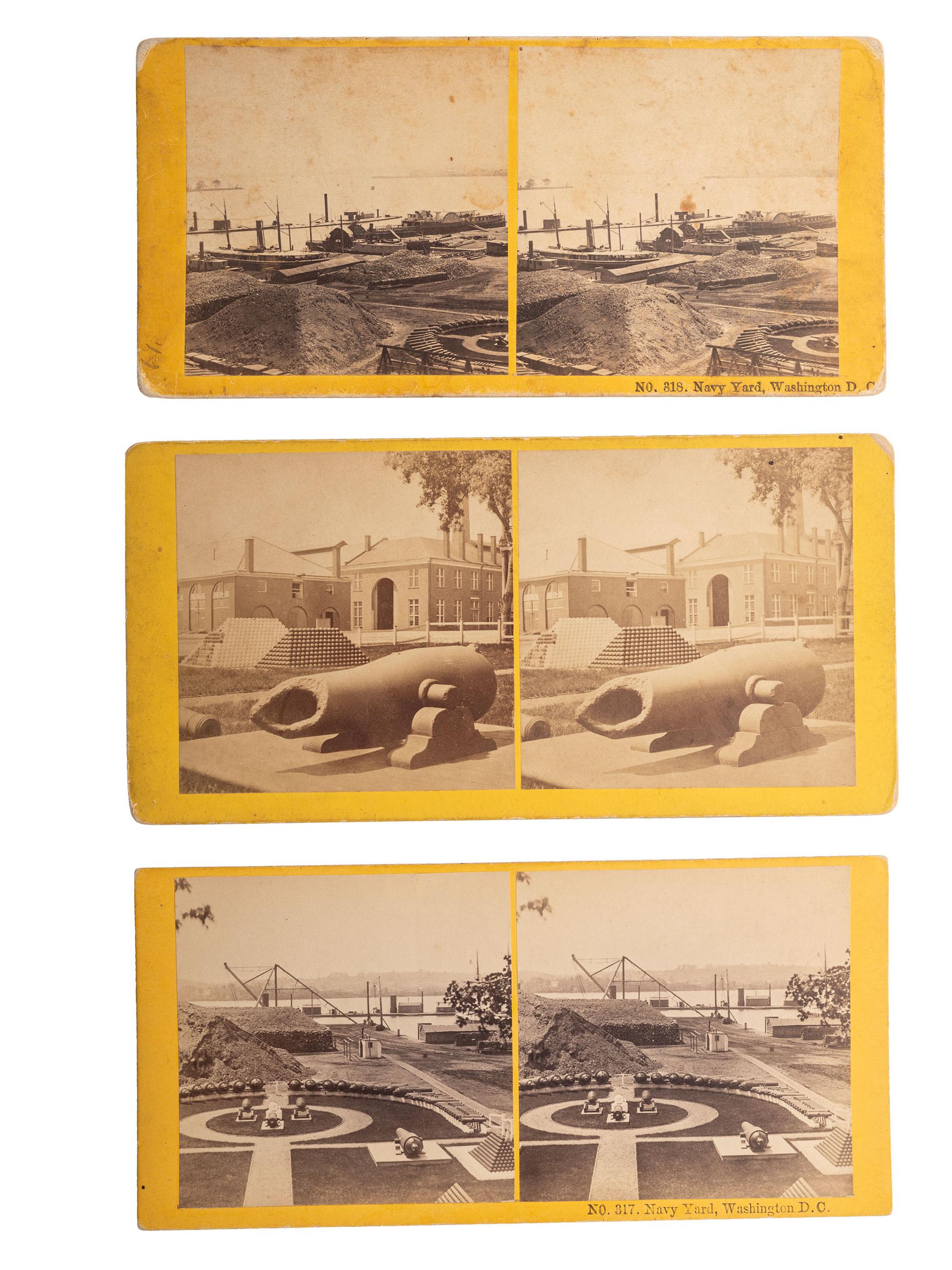 [CIVIL WAR]. A group of 25 stereoviews, highlighted by images of the US Navy Yard, Washington, DC, incl. monitors, and cannon, and views of St. Augustine, Florida.