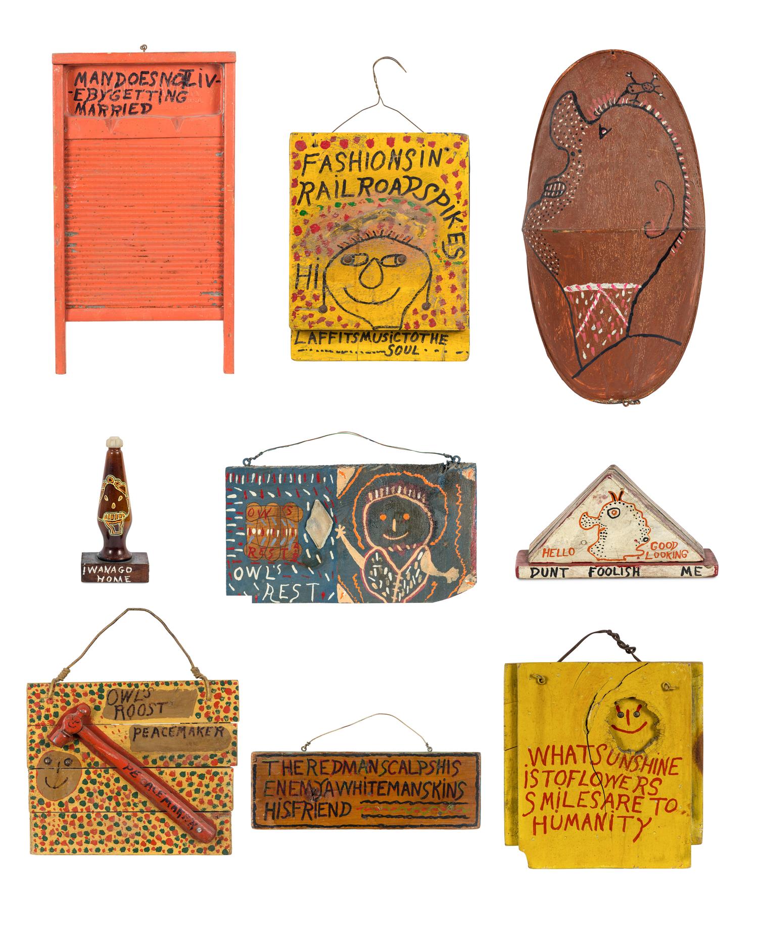 A Group of 9 Wall-Mounted Works