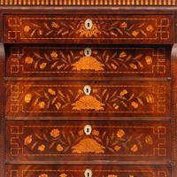 A Dutch Marquetry and Mahogany Tall Chest of Drawers
