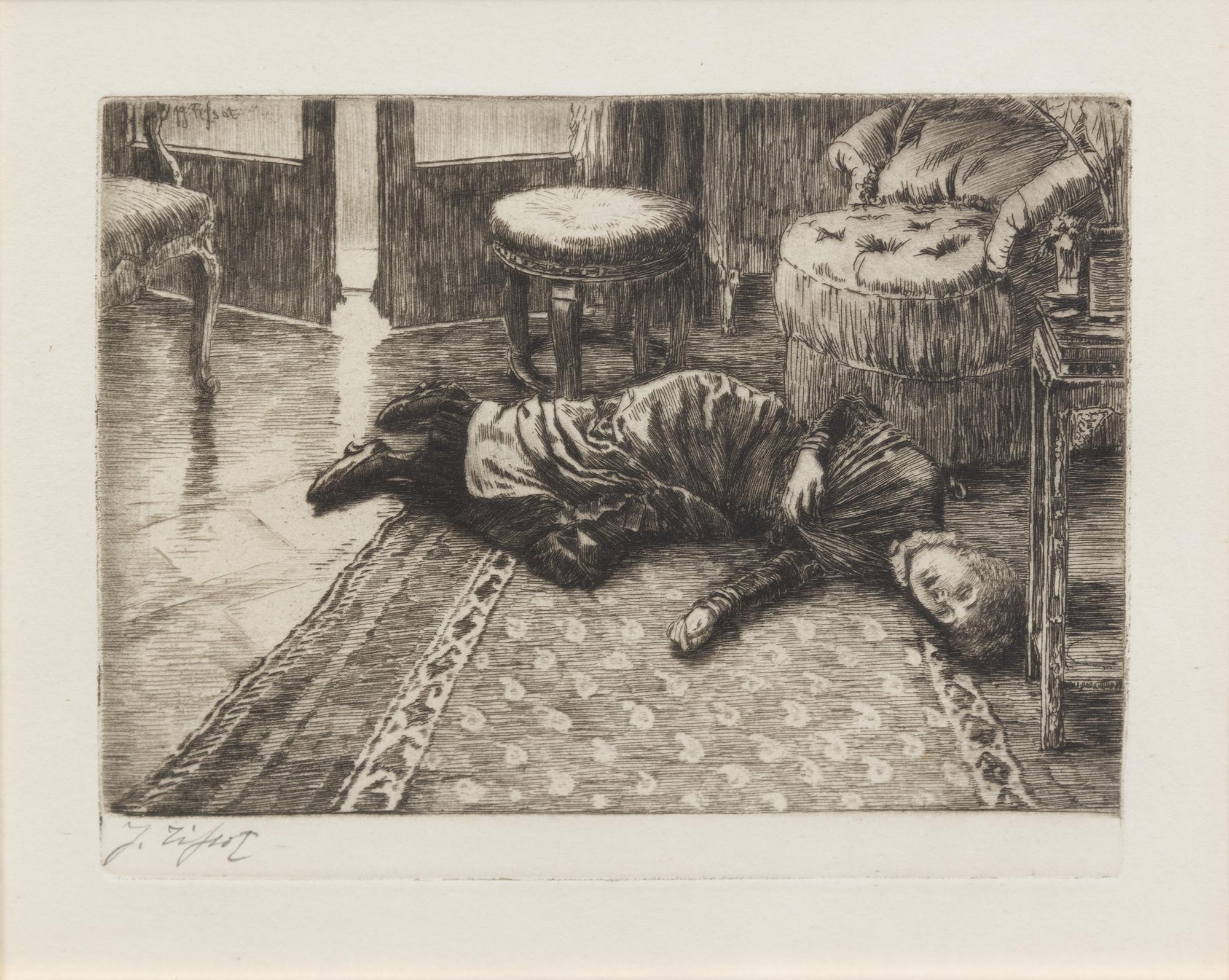 James Jacques Joseph Tissot, (French, 1836–1902), Renee Mauperin, Fainting After Hearing of Her Brother's Death, 1882