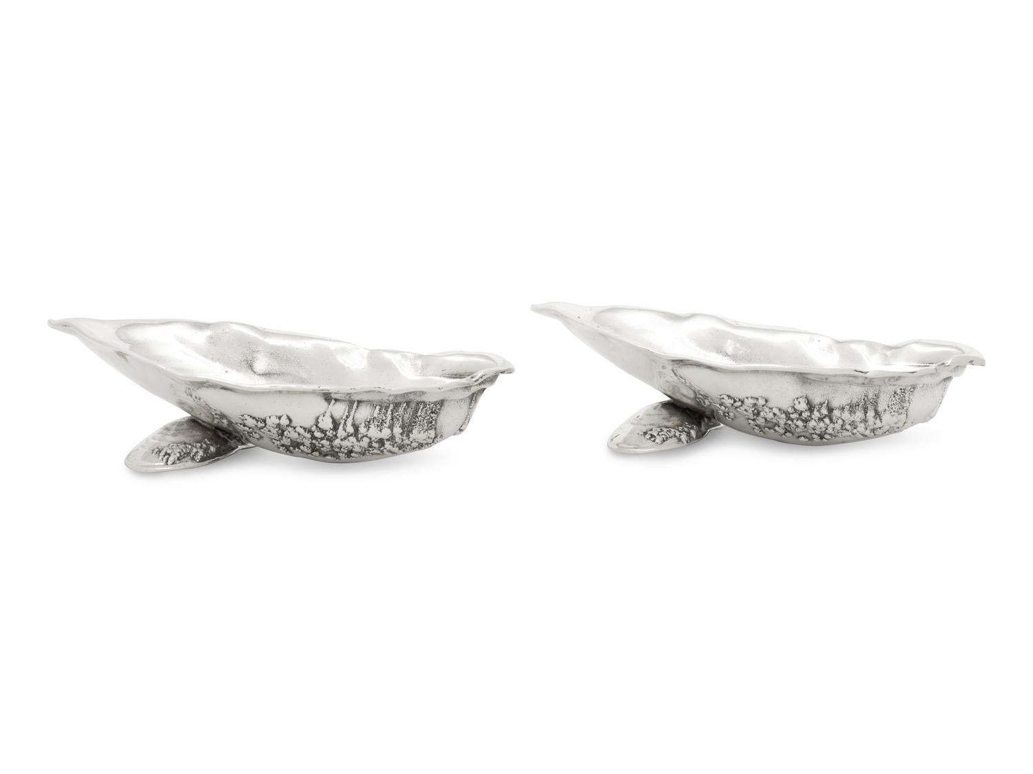 A Pair of Gorham Narragansett Silver Oyster Dishes