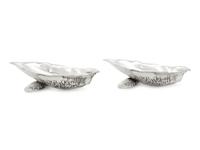 A Pair of Gorham Narragansett Silver Oyster Dishes
