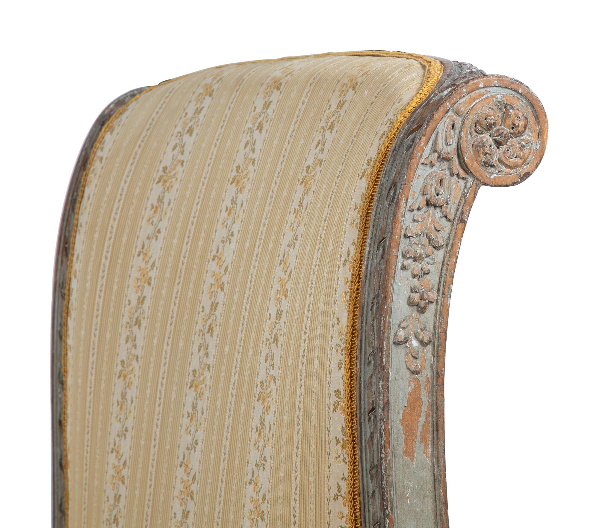 A Louis XVI Gray-Painted Daybed — LATE 18TH CENTURY