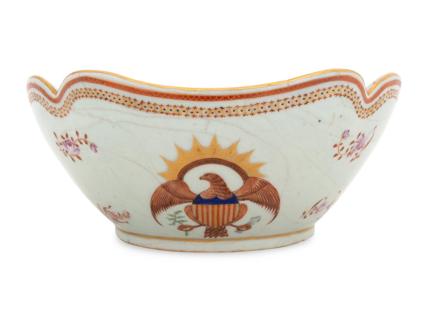 A Chinese Export Porcelain Punch Bowl